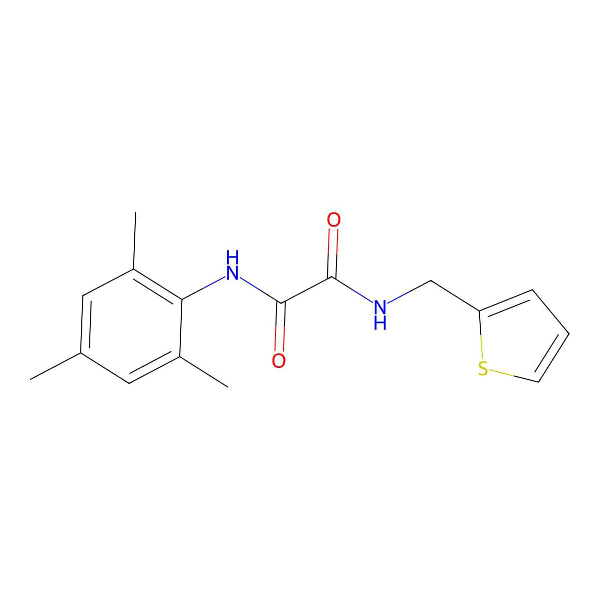N1-mesityl-N2-(thiophen-2-ylmethyl)oxalamide molecular structure, CAS 780787-22-6
