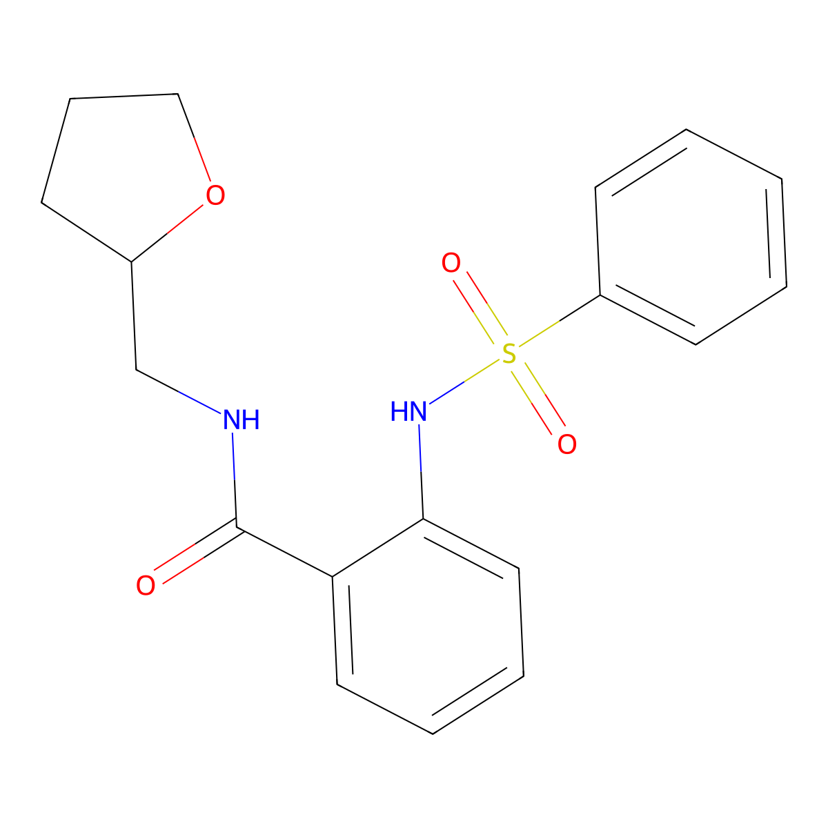 2-(benzenesulfonamido)-N-(oxolan-2-ylmethyl)benzamide molecular structure, CAS 780788-41-2