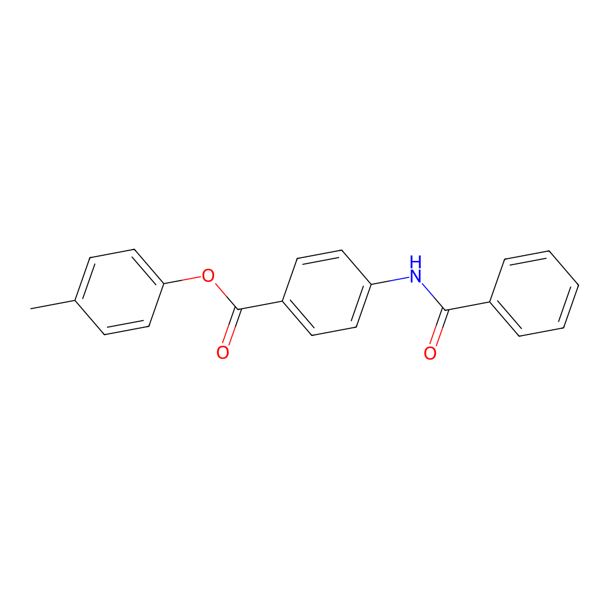 Benzoic acid, 4-(benzoylamino)-, 4-methylphenyl ester molecular structure, CAS 78079-55-7