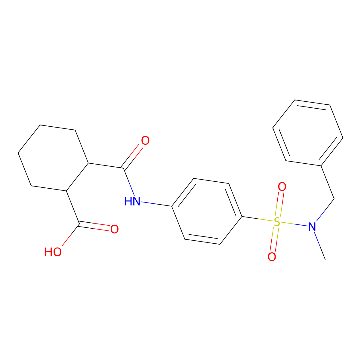 2-[(4-{[Benzyl(methyl)amino]sulfonyl}anilino)carbonyl]cyclohexanecarboxylic acid molecular structure, CAS 780791-12-0