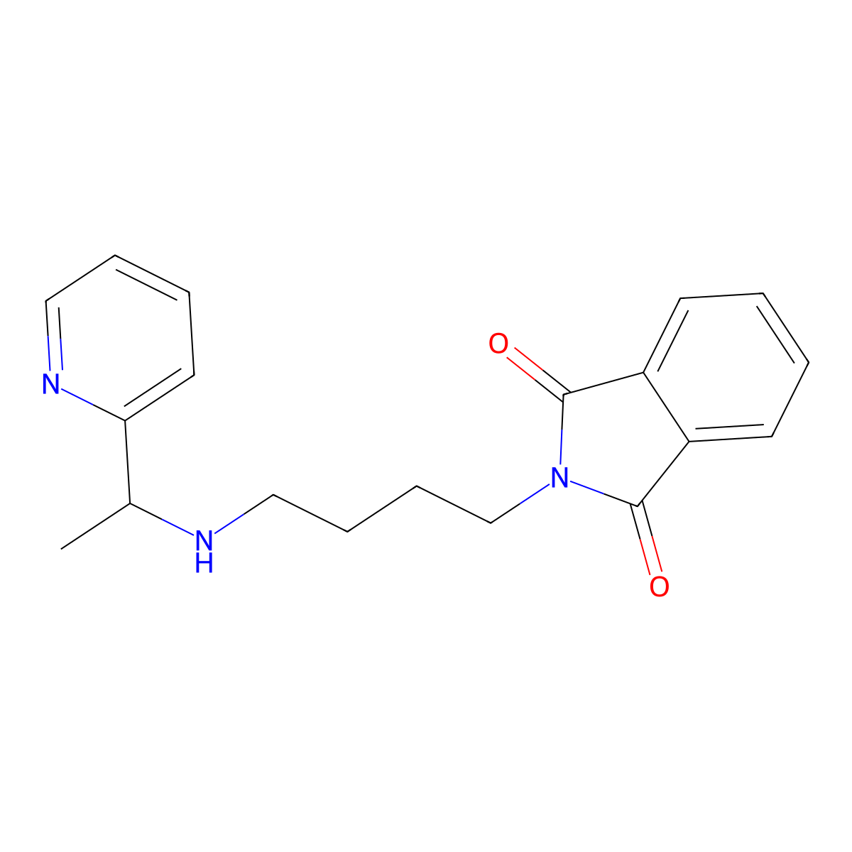 2-[4-(1-Pyridin-2-yl-ethylamino)-butyl]-isoindole-1,3-dione molecular structure, CAS 780800-71-7