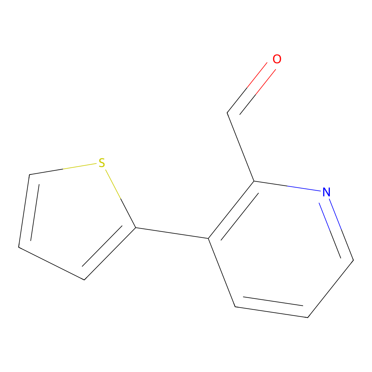3-Thiophen-2-yl-pyridine-2-carbaldehyde molecular structure, CAS 780800-77-3