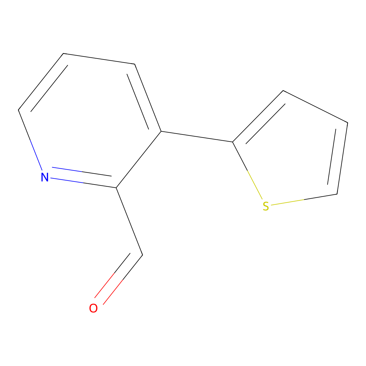 3-Thiophen-2-yl-pyridine-2-carbaldehyde molecular structure, CAS 780800-77-3