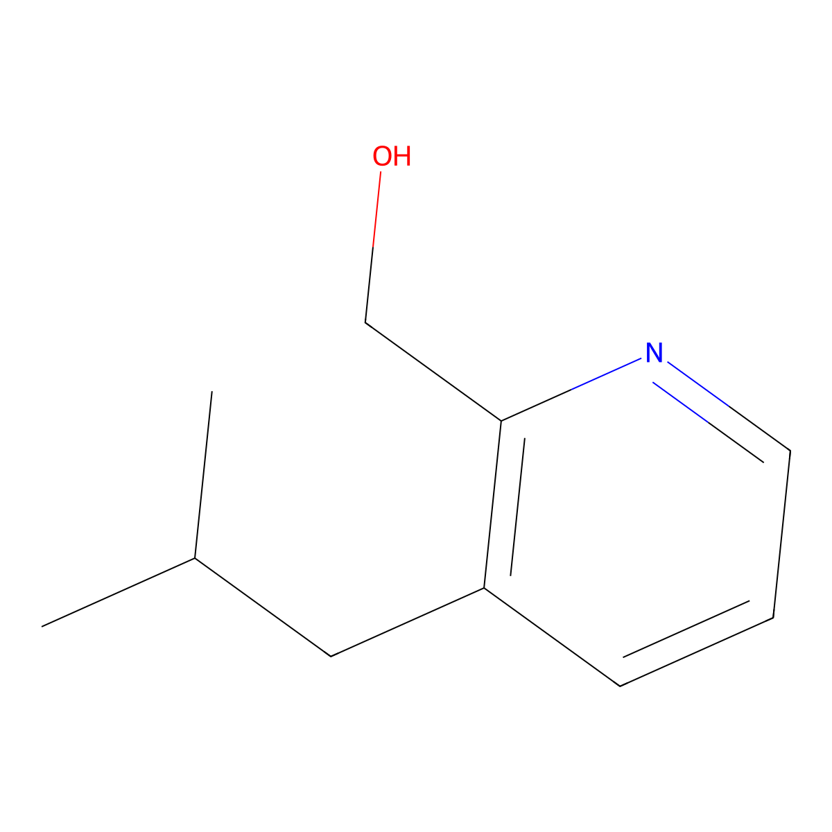 (3-(2-Methylpropyl)pyridin-2-yl)methanol molecular structure, CAS 780800-88-6