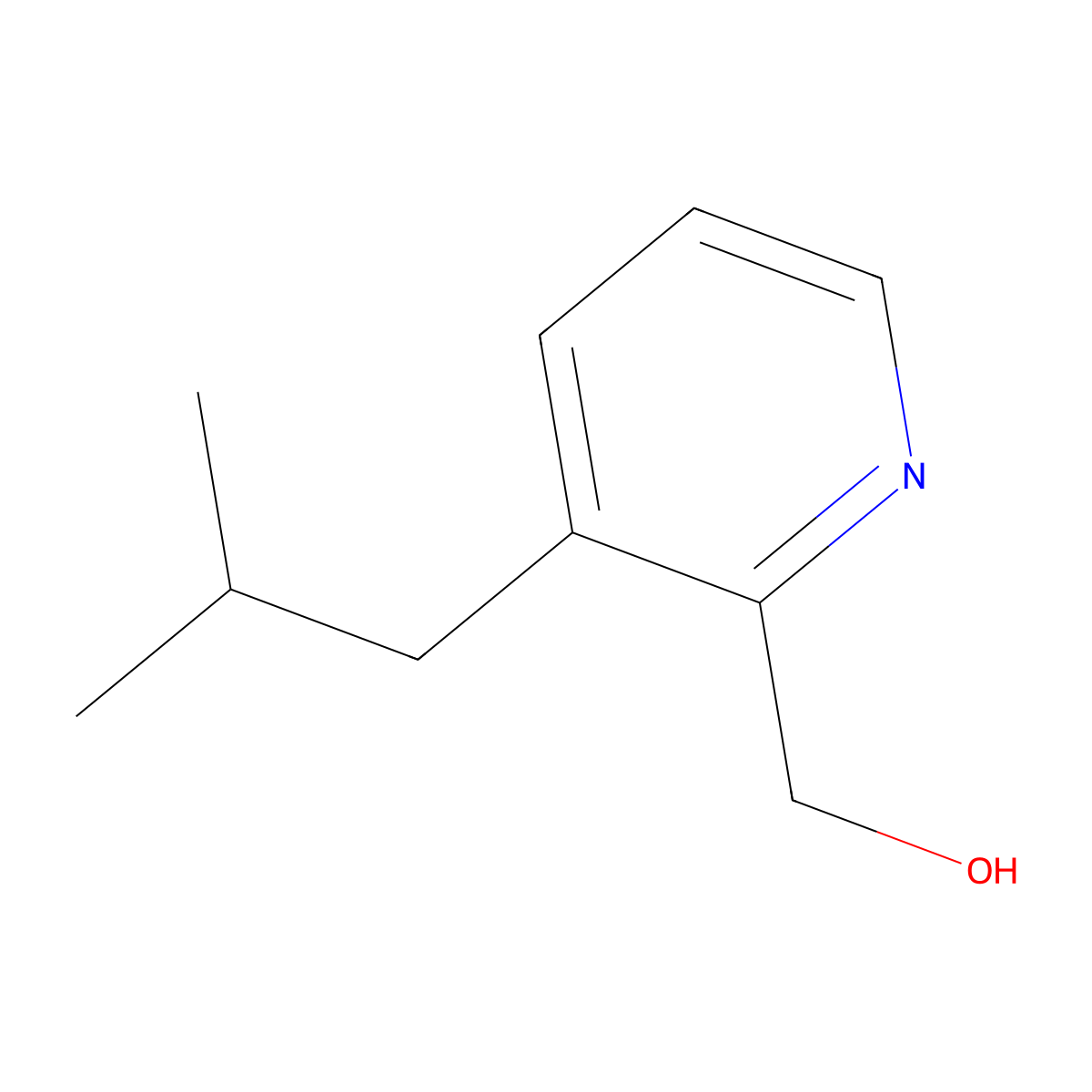 (3-(2-Methylpropyl)pyridin-2-yl)methanol molecular structure, CAS 780800-88-6