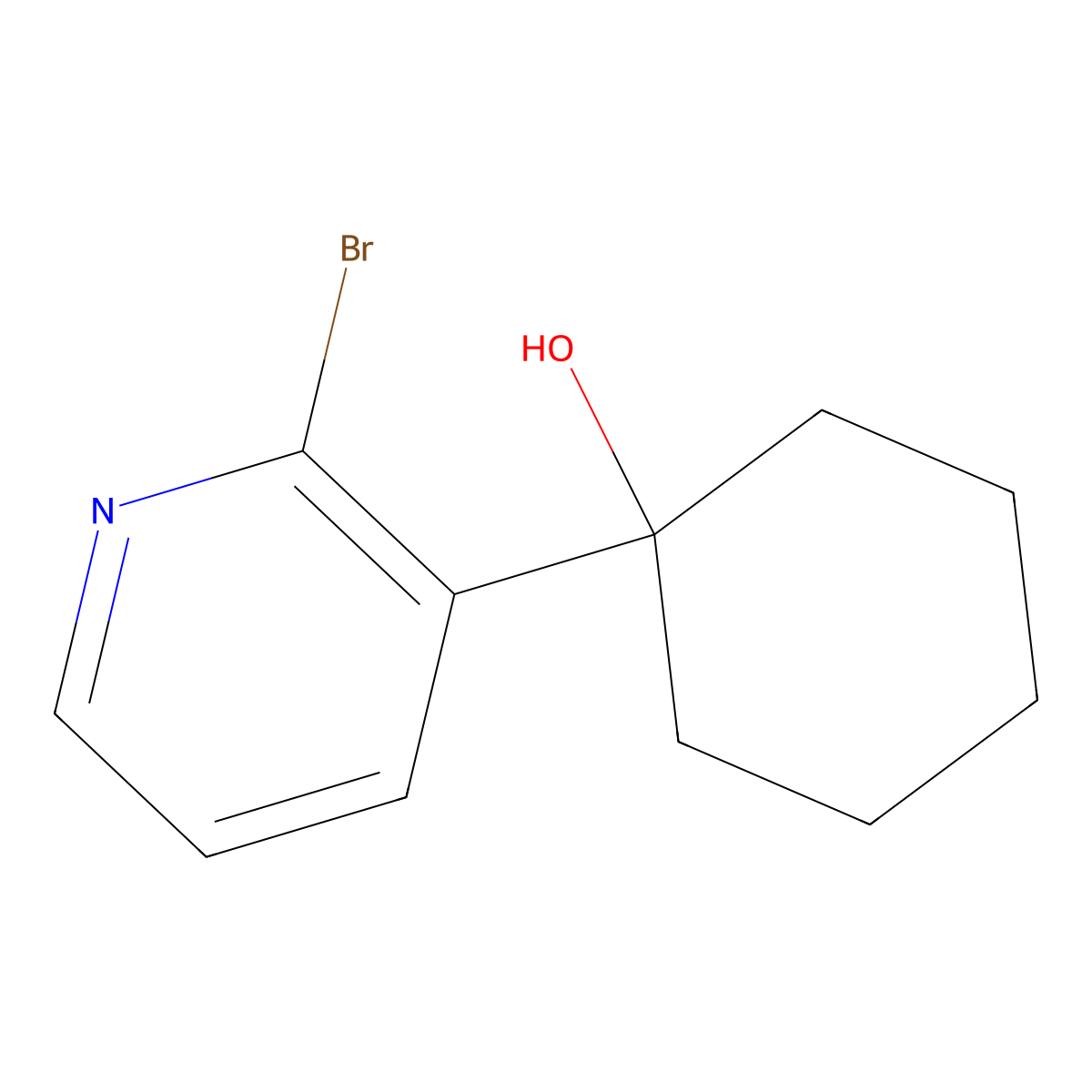 1-(2-Bromopyridin-3-yl)cyclohexan-1-ol molecular structure, CAS 780801-09-4