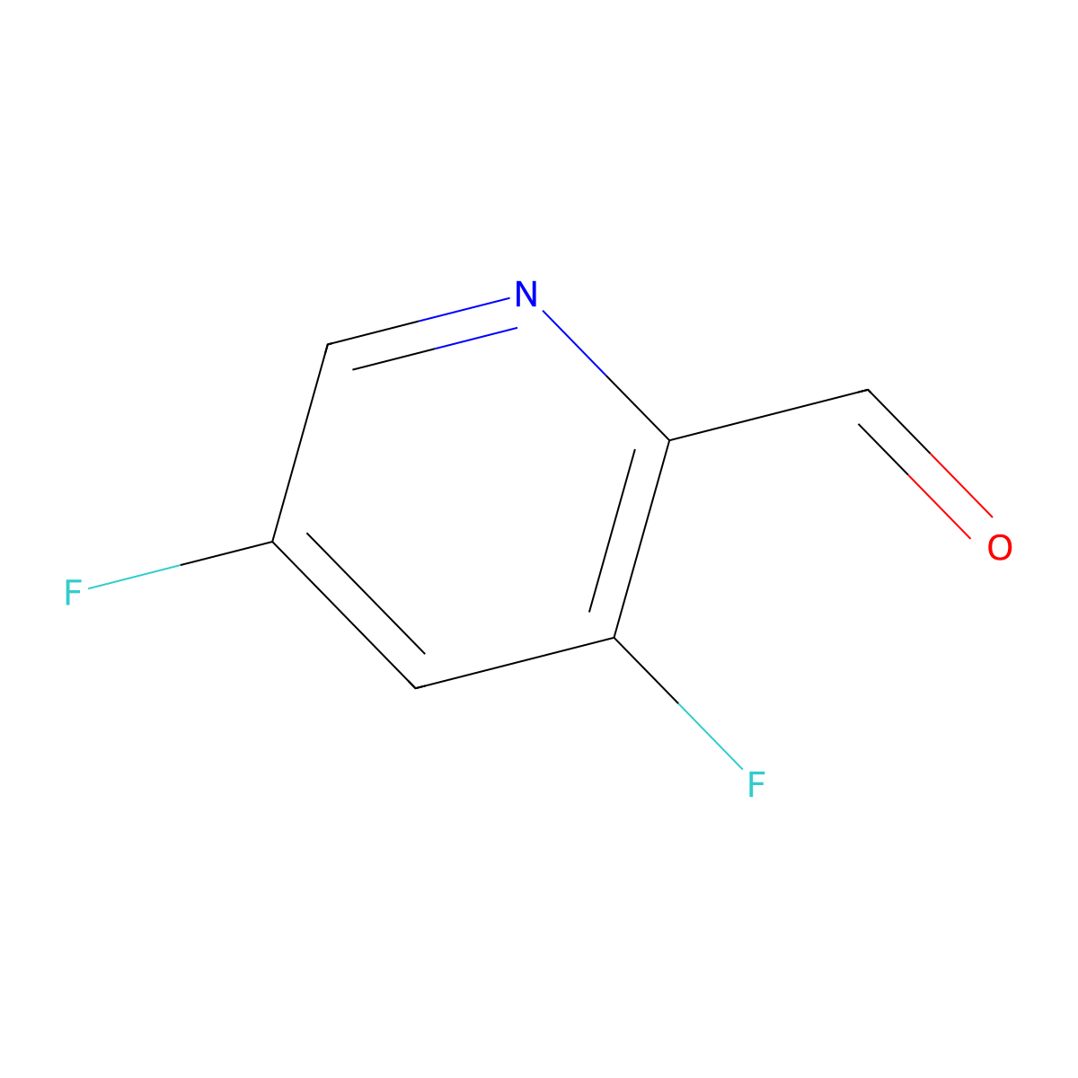 3,5-Difluoropyridine-2-carbaldehyde molecular structure, CAS 780801-58-3