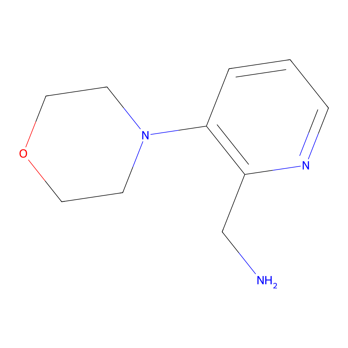 (3-Morpholinopyridin-2-yl)methanamine molecular structure, CAS 780802-31-5