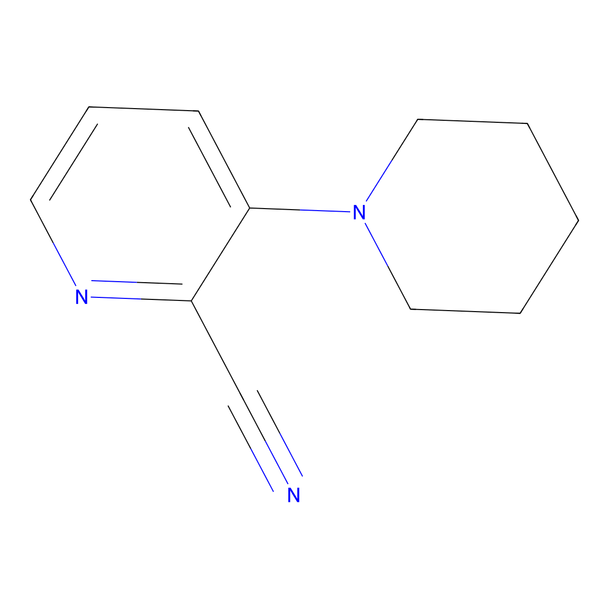 3-Piperidin-1-ylpyridine-2-carbonitrile molecular structure, CAS 780802-33-7