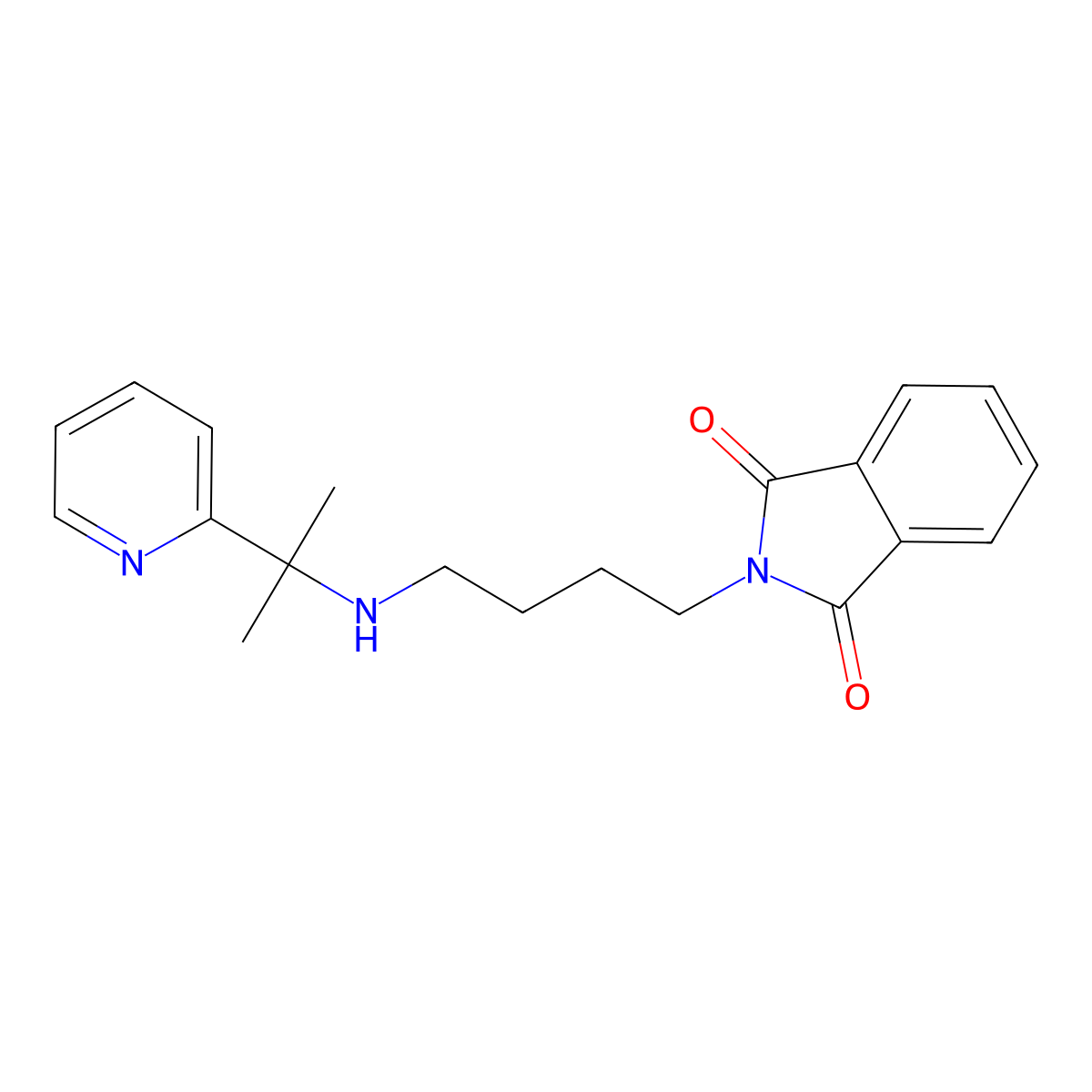 2-[4-(1-Methyl-1-pyridin-2-yl-ethylamino)-butyl]-isoindole-1,3-dione molecular structure, CAS 780802-59-7