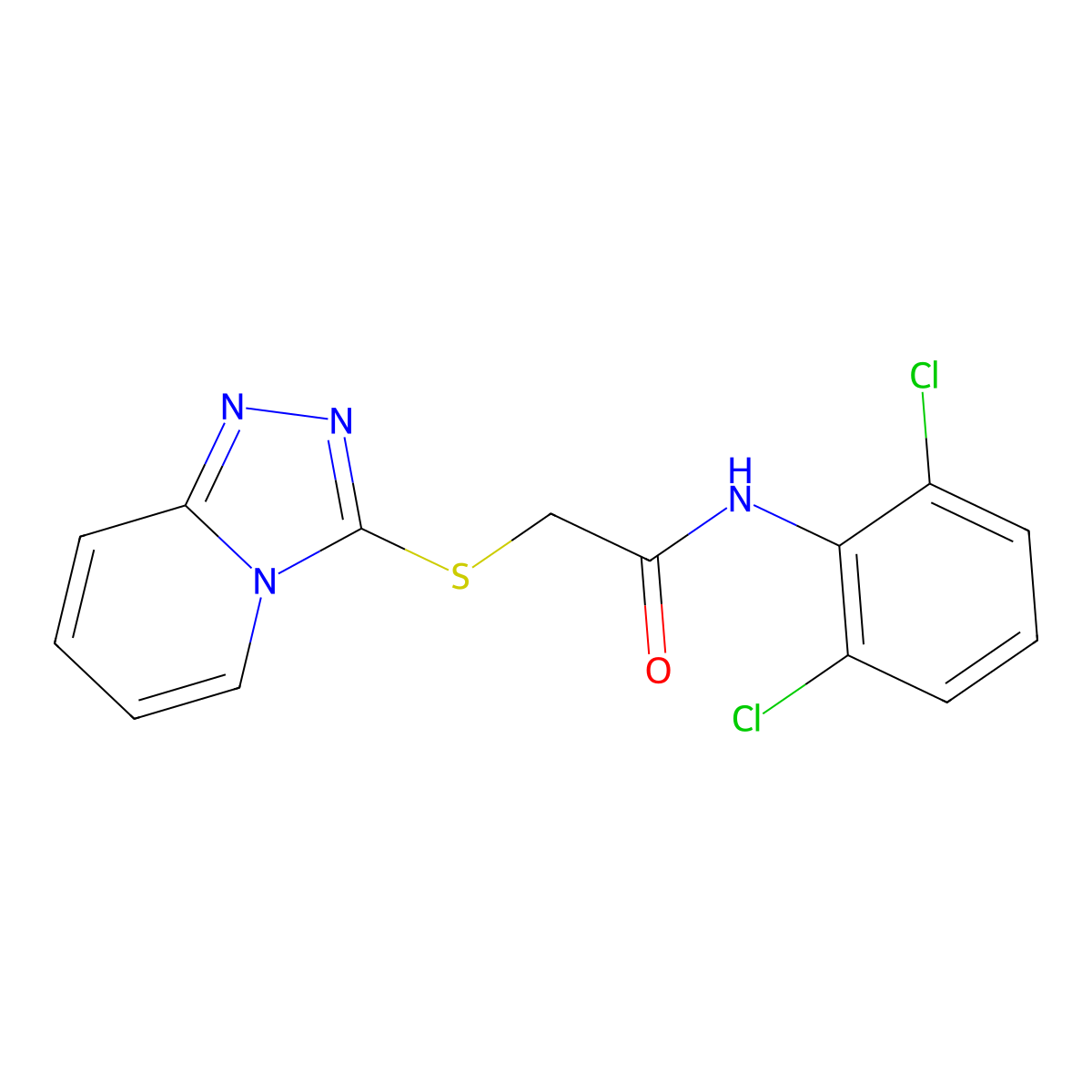 2-([1,2,4]triazolo[4,3-a]pyridin-3-ylthio)-N-(2,6-dichlorophenyl)acetamide molecular structure, CAS 780805-94-9