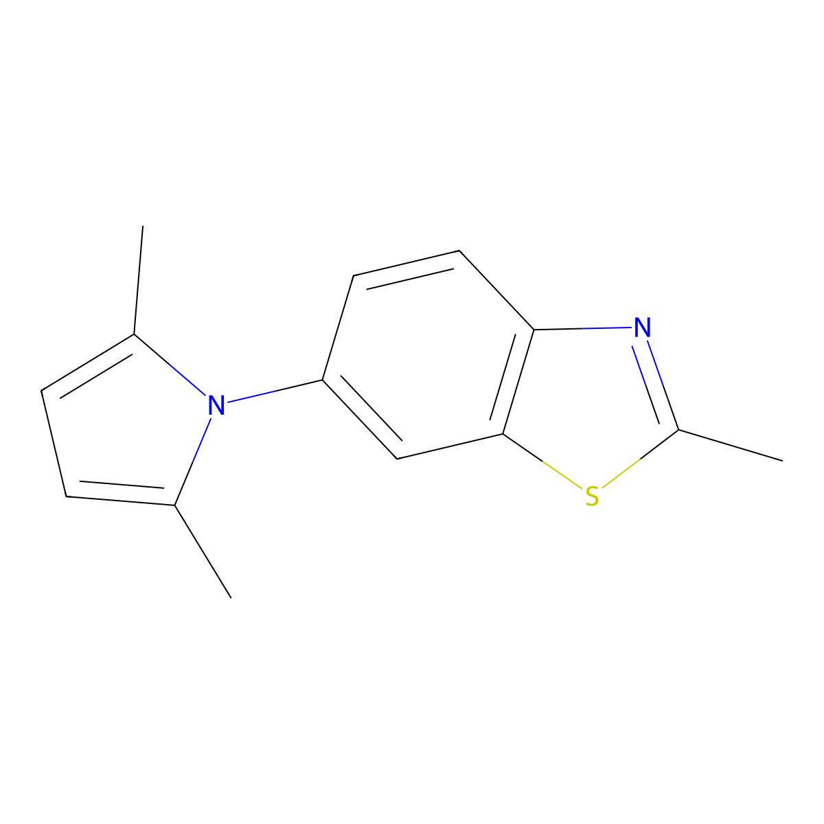 6-(2,5-dimethyl-1H-pyrrol-1-yl)-2-methylbenzo[d]thiazole molecular structure, CAS 780806-01-1