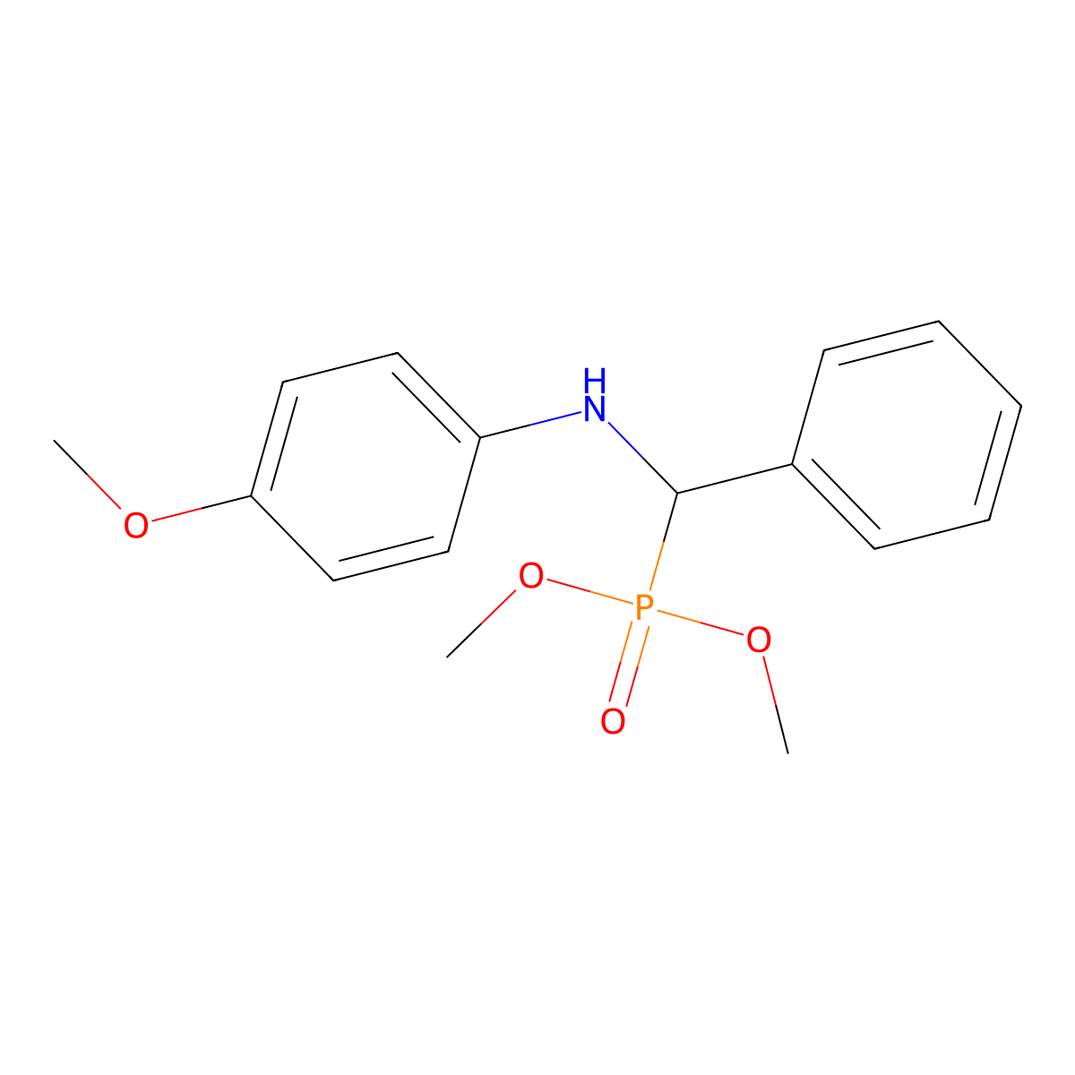 Dimethyl P-[[(4-methoxyphenyl)amino]phenylmethyl]phosphonate molecular structure, CAS 78081-97-7