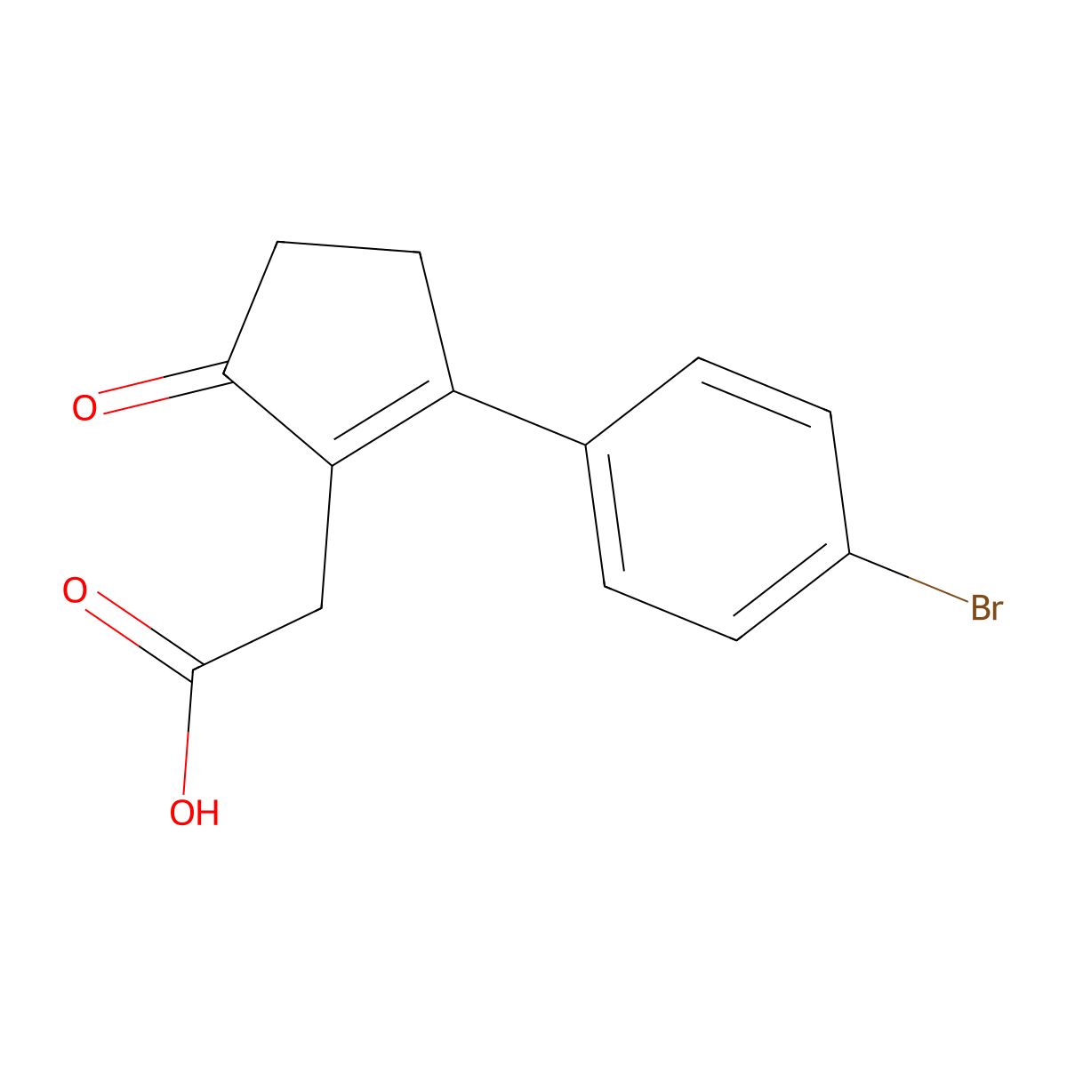 [2-(4-Bromophenyl)-5-oxocyclopent-1-en-1-yl]acetic acid molecular structure, CAS 780813-06-1