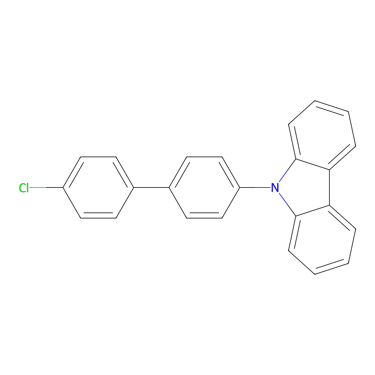 9-(4'-Chloro-[1,1'-biphenyl]-4-yl)-9H-carbazole molecular structure, CAS 780821-30-9