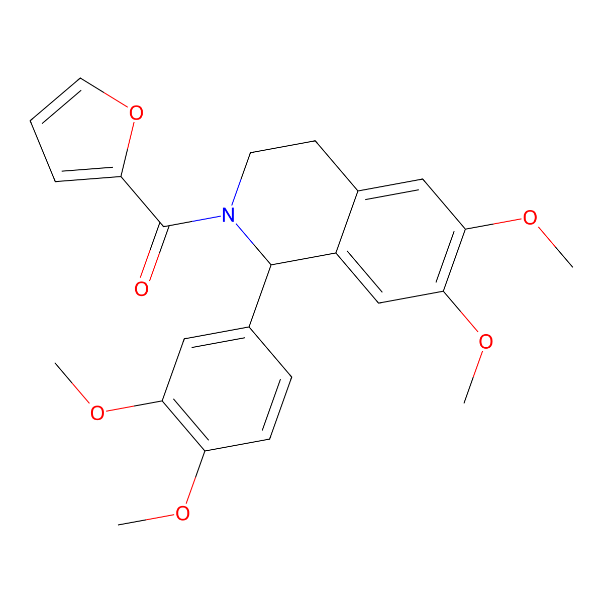 [1-(3,4-dimethoxyphenyl)-6,7-dimethoxy-3,4-dihydro-1H-isoquinolin-2-yl]-(furan-2-yl)methanone molecular structure, CAS 780821-36-5
