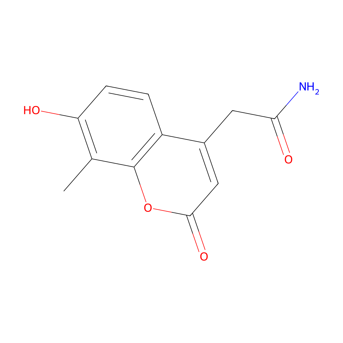 2-(7-hydroxy-8-methyl-2-oxo-2H-chromen-4-yl)acetamide molecular structure, CAS 780821-73-0
