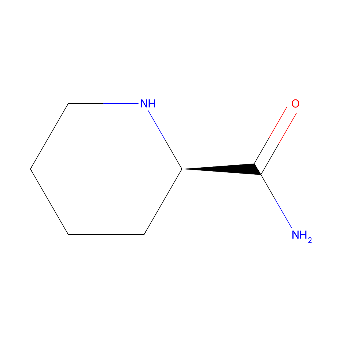2-Piperidinecarboxamide, (R)- molecular structure, CAS 78088-51-4