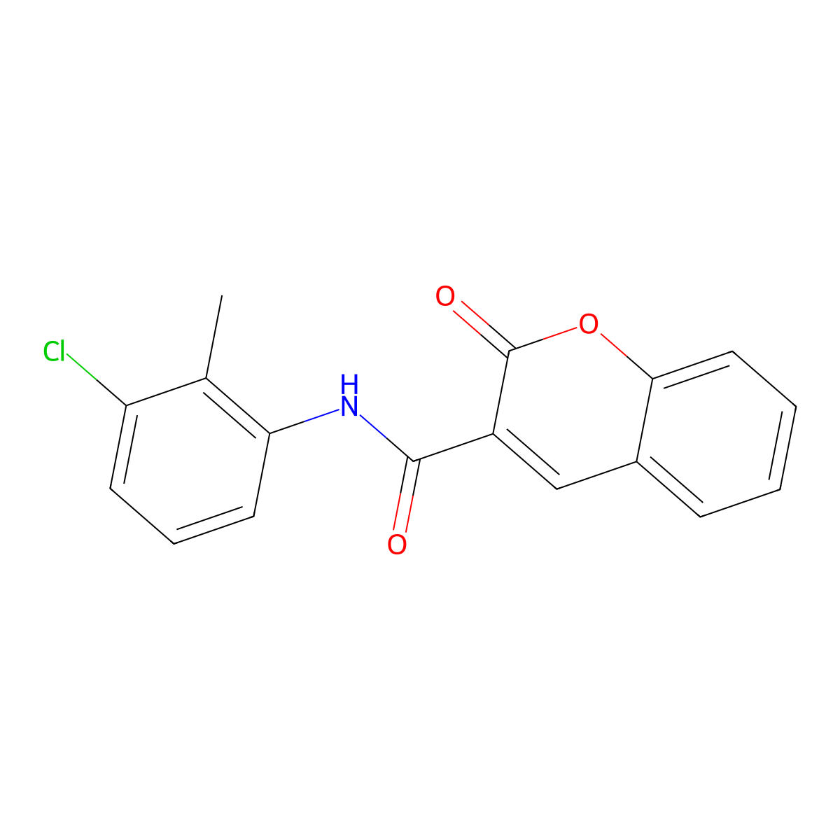 N-(3-chloro-2-methylphenyl)-2-oxo-2H-chromene-3-carboxamide molecular structure, CAS 78095-68-8