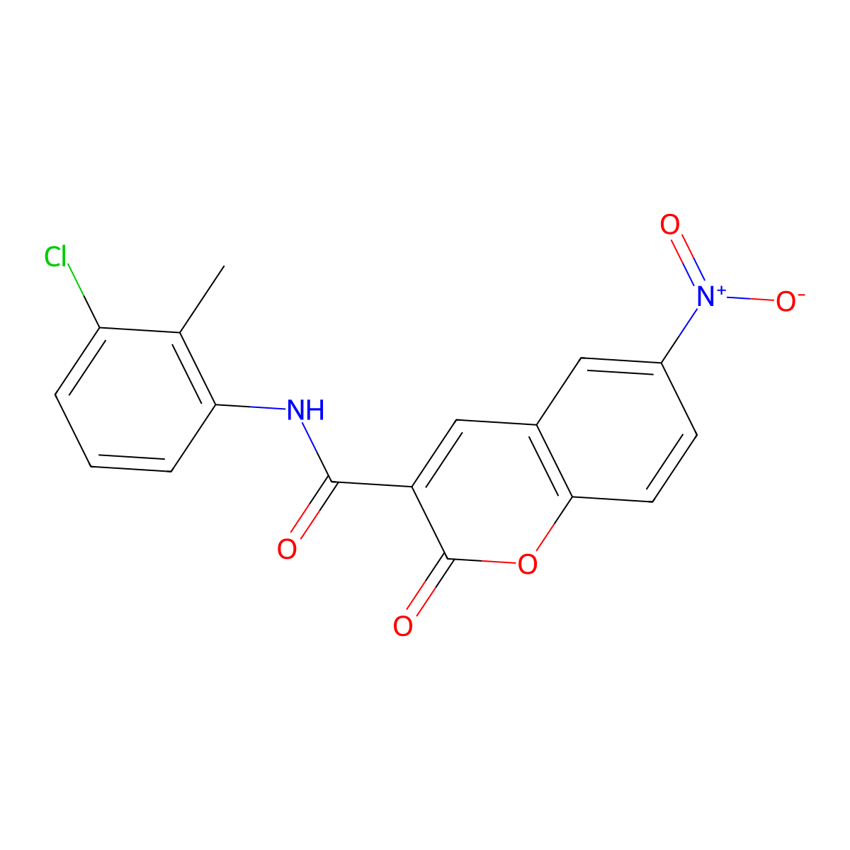 N-(3-chloro-2-methylphenyl)-6-nitro-2-oxo-2H-chromene-3-carboxamide molecular structure, CAS 78095-73-5