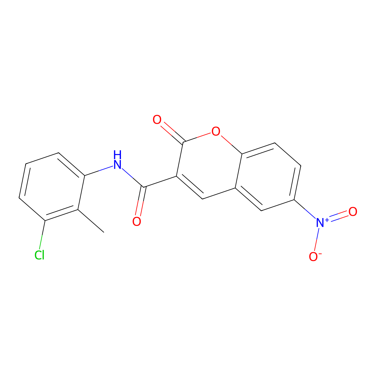 N-(3-chloro-2-methylphenyl)-6-nitro-2-oxo-2H-chromene-3-carboxamide molecular structure, CAS 78095-73-5