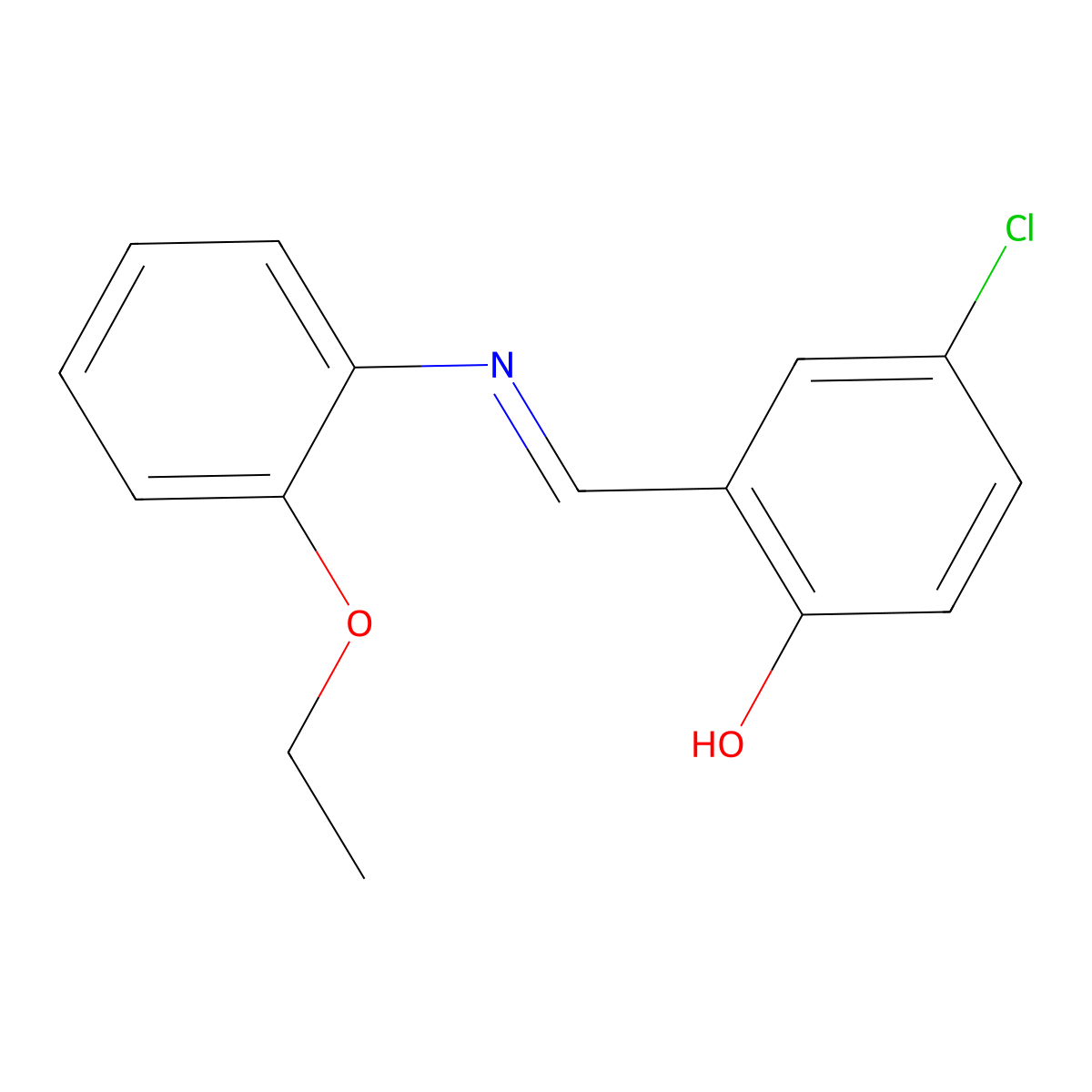 4-chloro-2-{(E)-[(2-ethoxyphenyl)imino]methyl}phenol molecular structure, CAS 78095-86-0