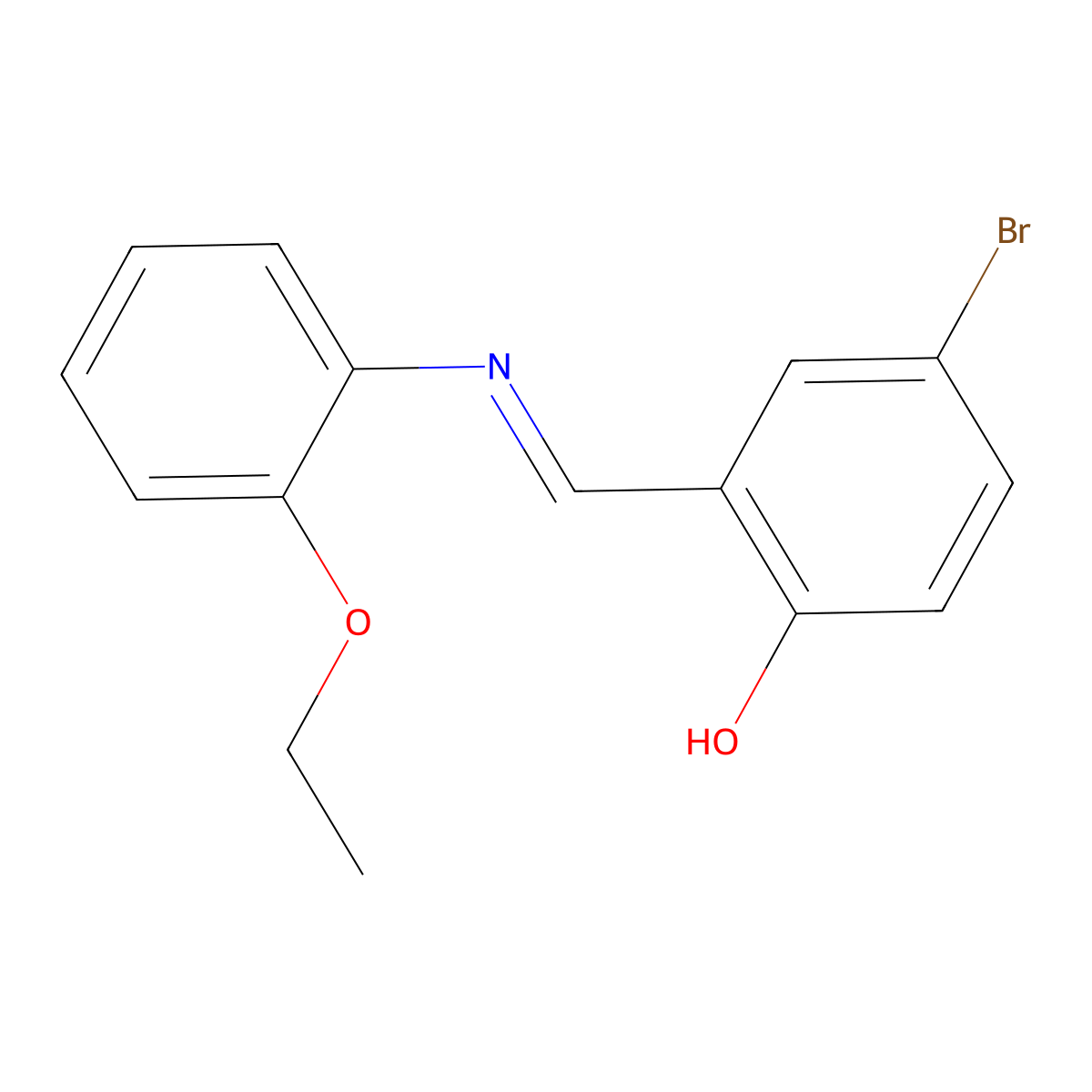 4-bromo-2-{(E)-[(2-ethoxyphenyl)imino]methyl}phenol molecular structure, CAS 78095-88-2