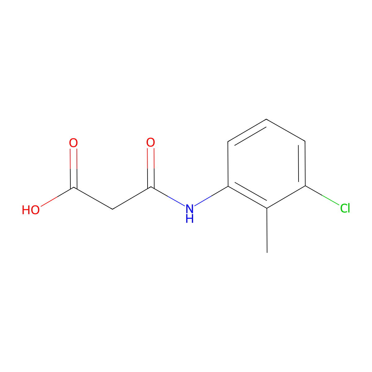 3-[(3-Chloro-2-methylphenyl)amino]-3-oxopropanoic acid molecular structure, CAS 78096-13-6