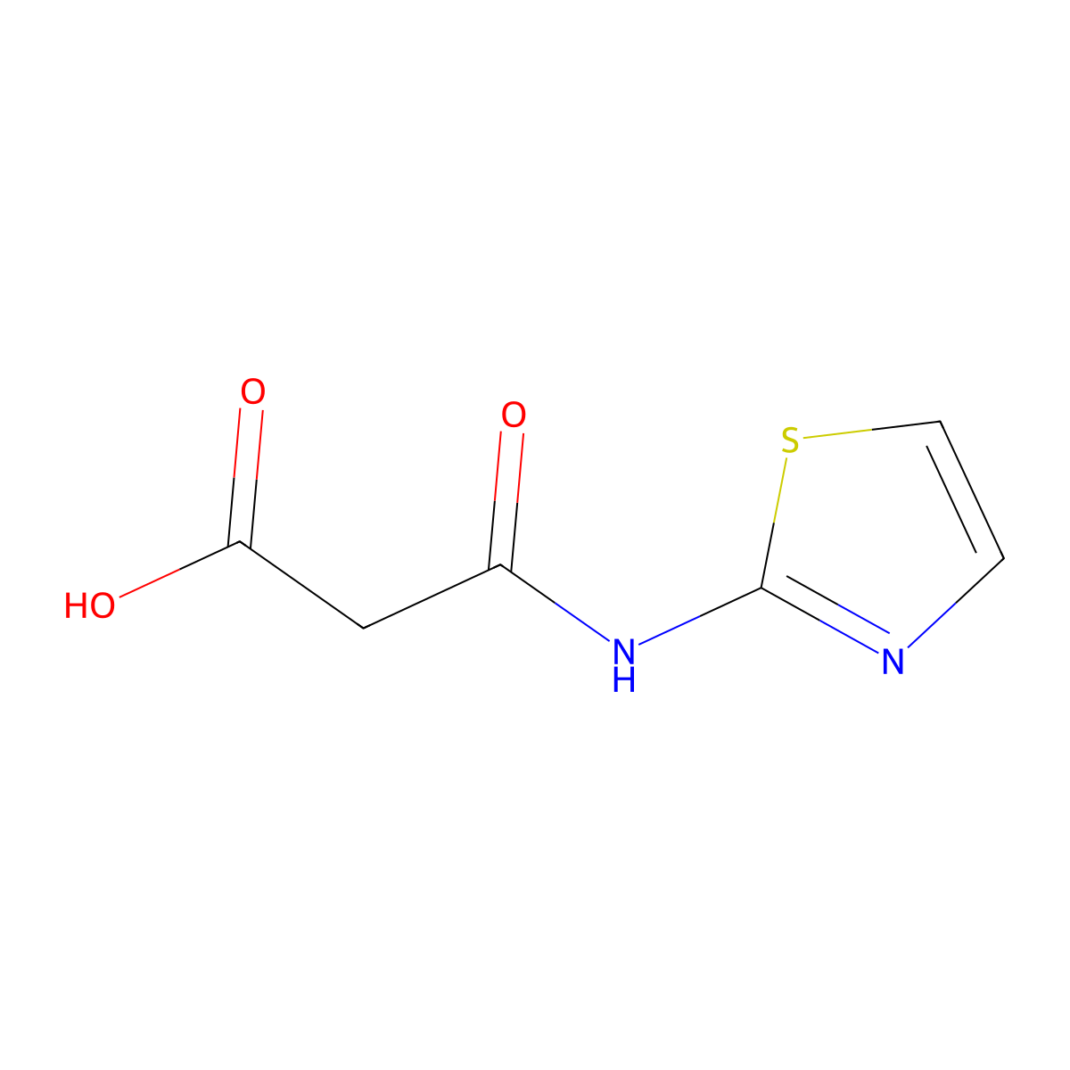 2-[(1,3-Thiazol-2-yl)carbamoyl]acetic acid molecular structure, CAS 78096-15-8