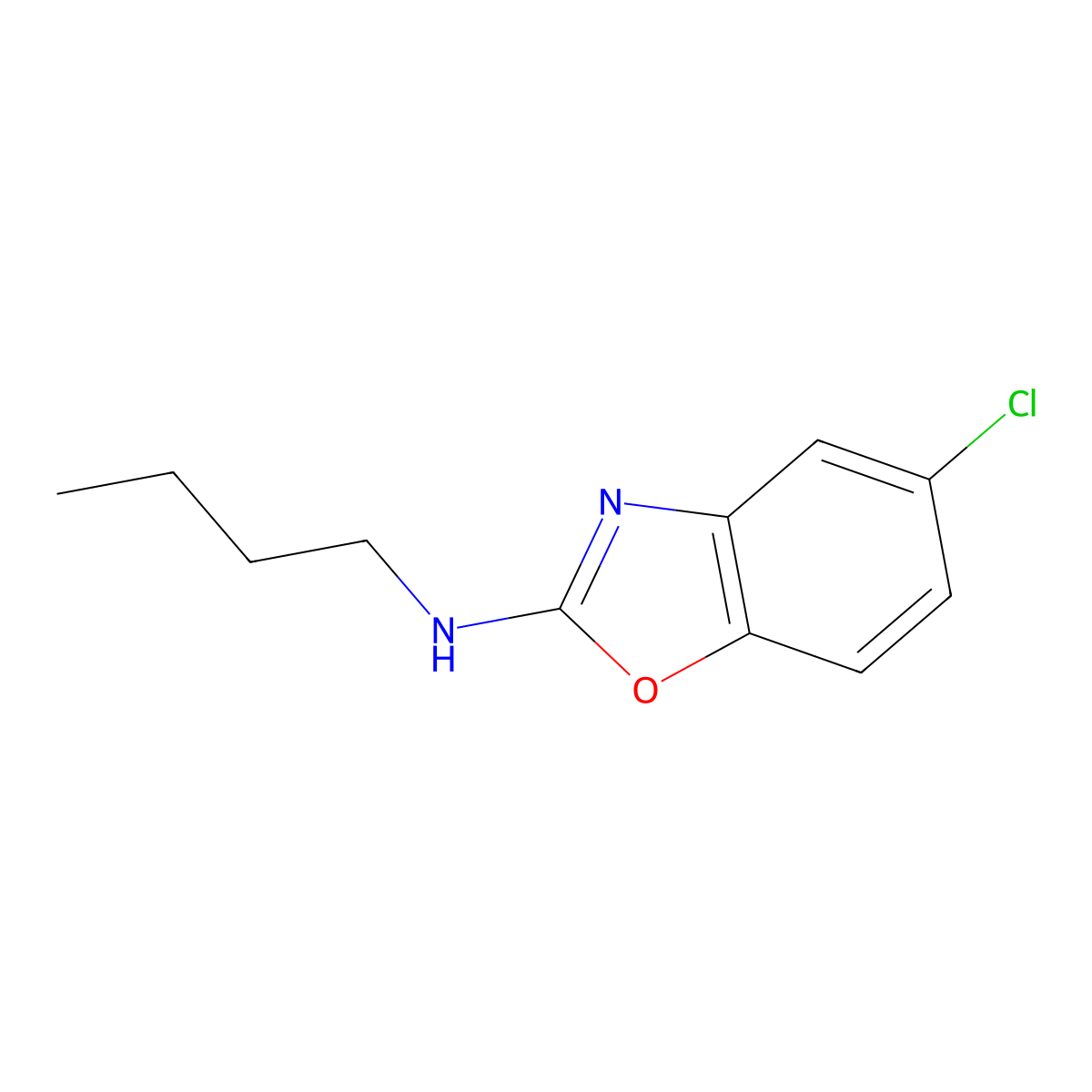 N-butyl-5-chloro-1,3-benzoxazol-2-amine molecular structure, CAS 78096-47-6