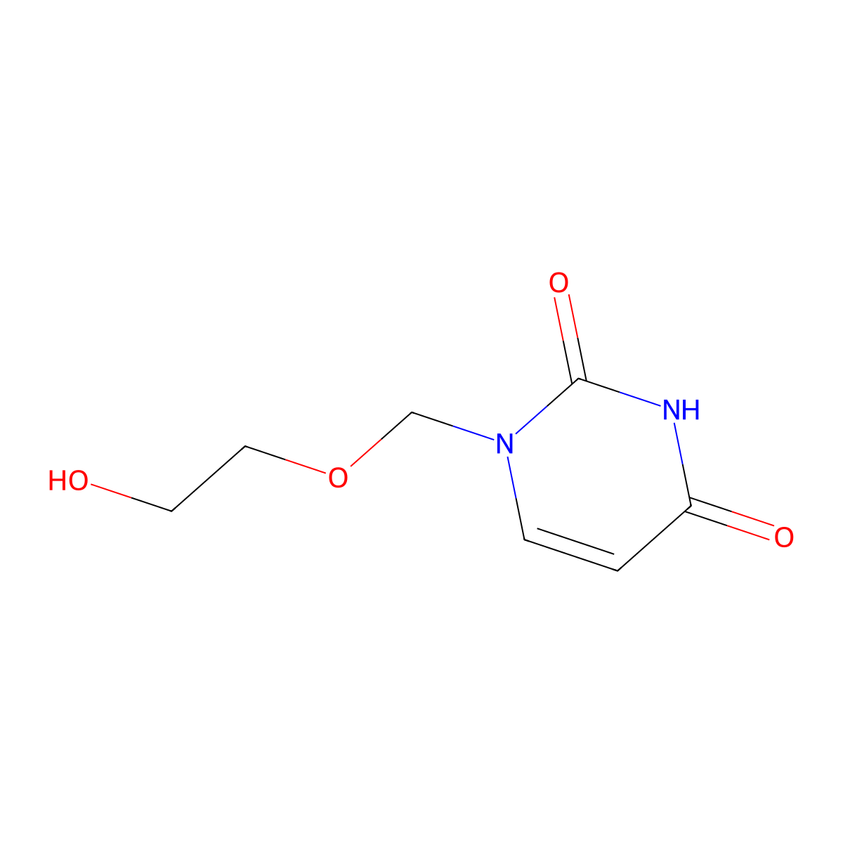 1-((2-Hydroxyethoxy)methyl)uracil molecular structure, CAS 78097-04-8