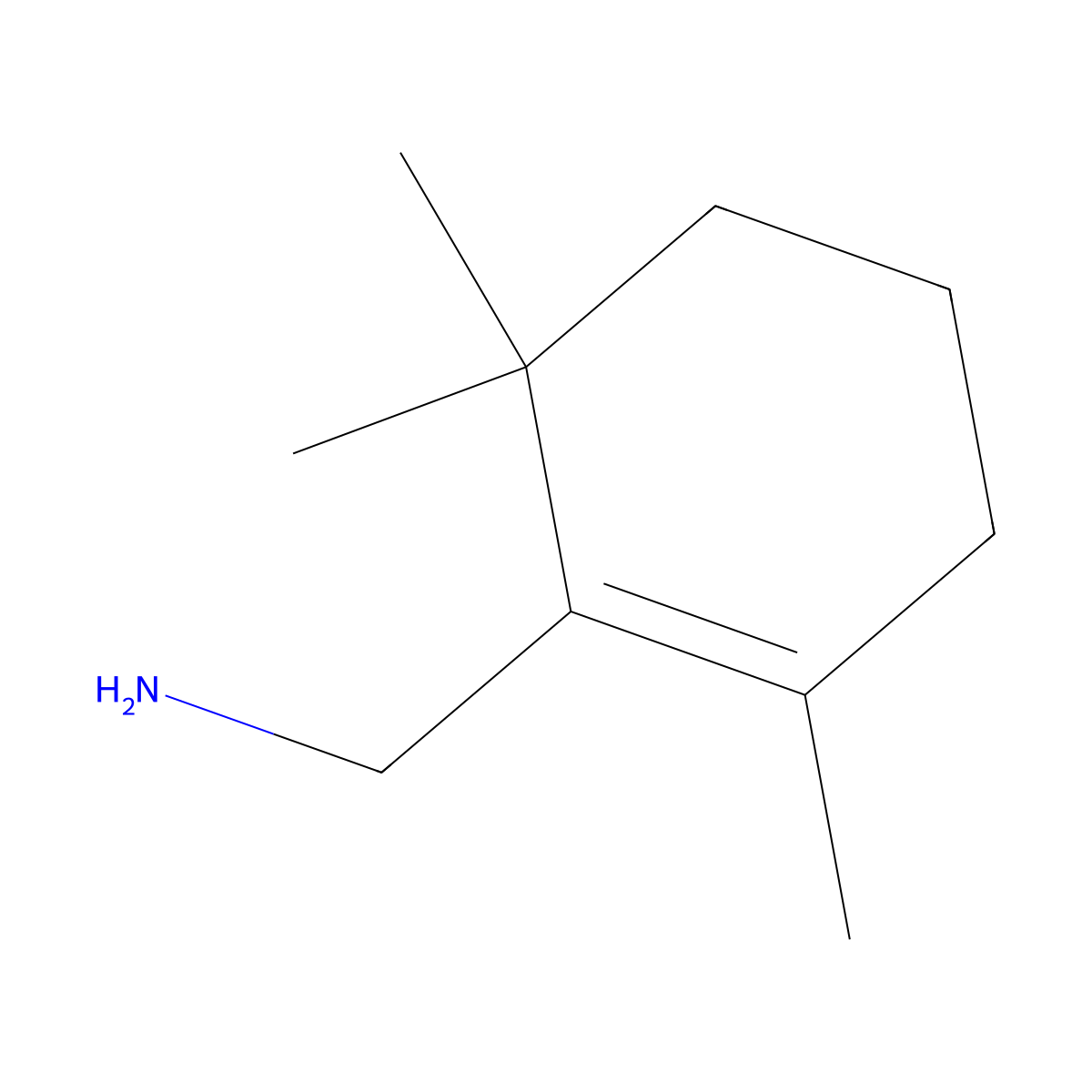 1-(2,6,6-Trimethylcyclohex-1-en-1-yl)methanamine molecular structure, CAS 78098-31-4