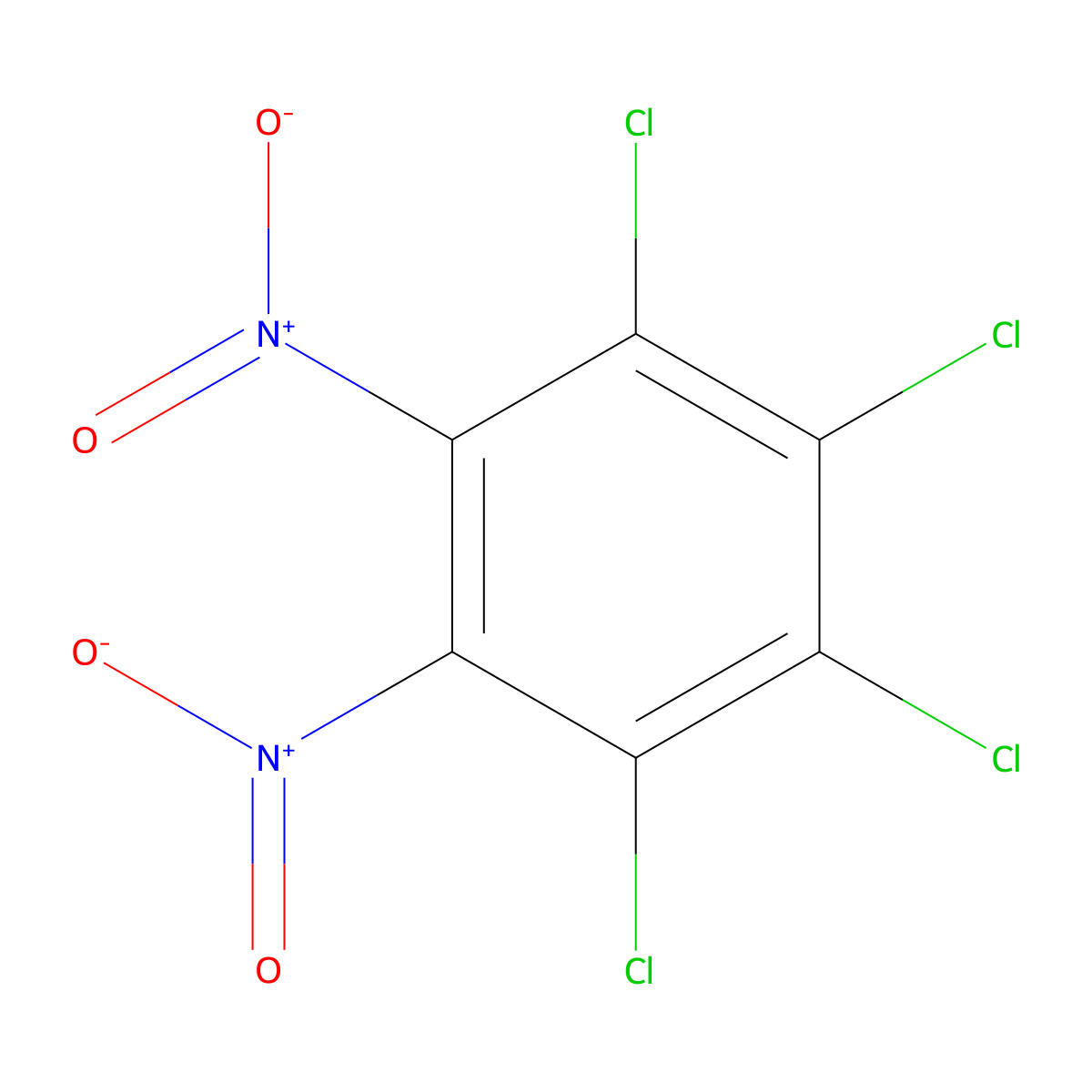 1,2,3,4-Tetrachloro-5,6-dinitrobenzene molecular structure, CAS 781-15-7