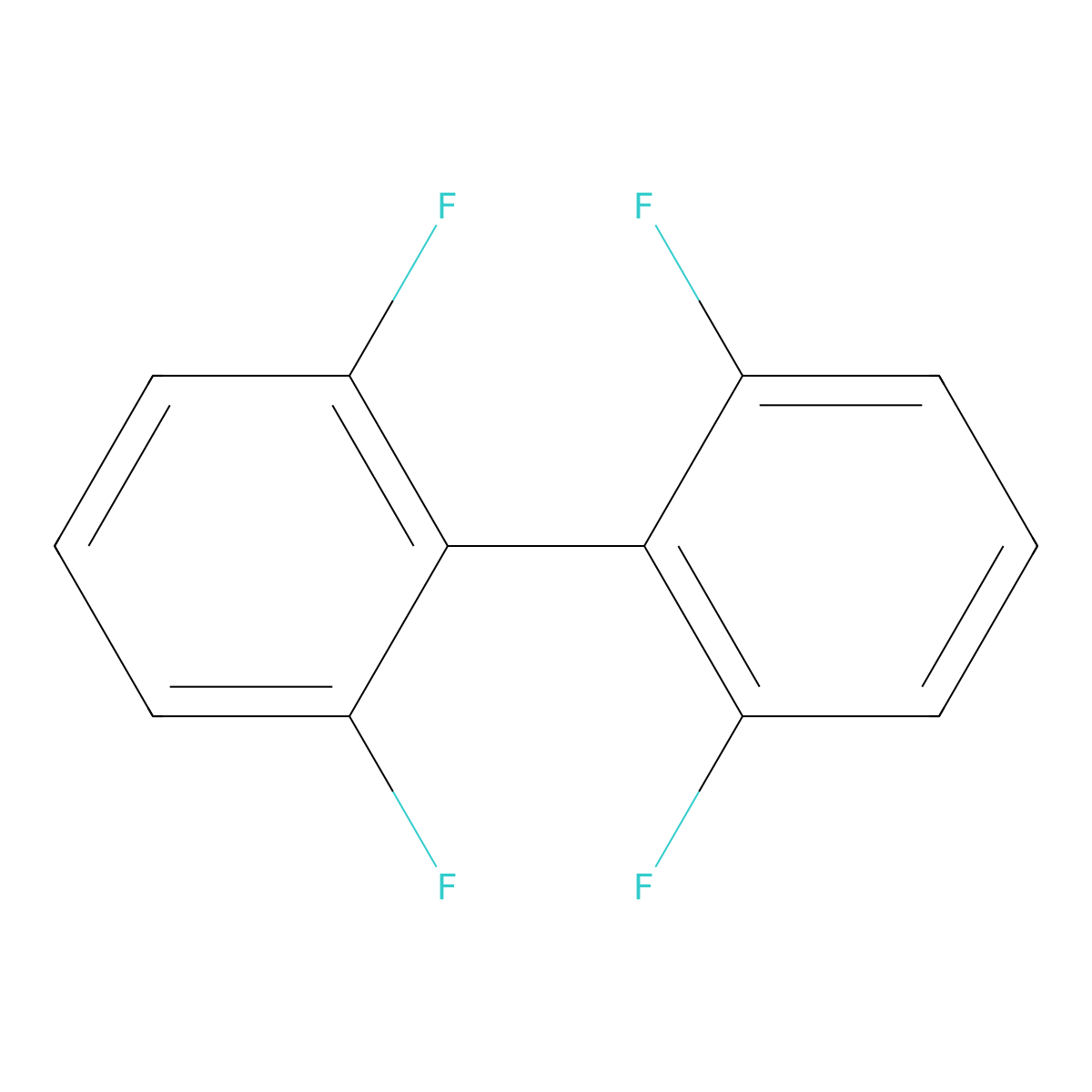 2,2',6,6'-Tetrafluoro-1,1'-biphenyl molecular structure, CAS 781-16-8