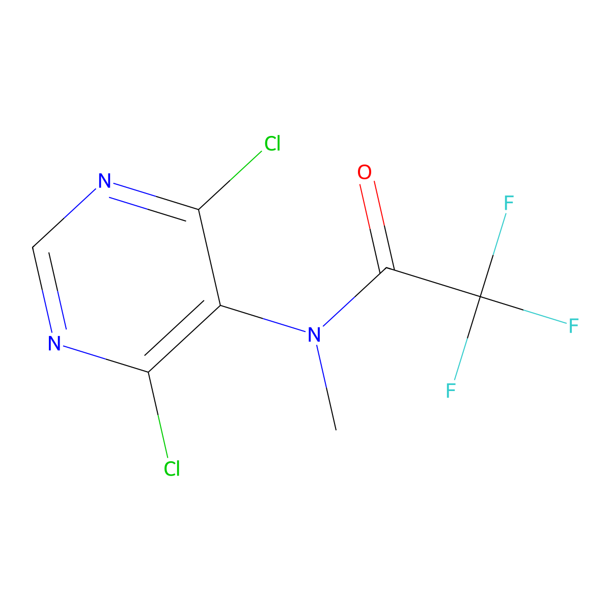N-(4,6-dichloropyrimidin-5-yl)-2,2,2-trifluoro-N-methylacetamide molecular structure, CAS 781-28-2