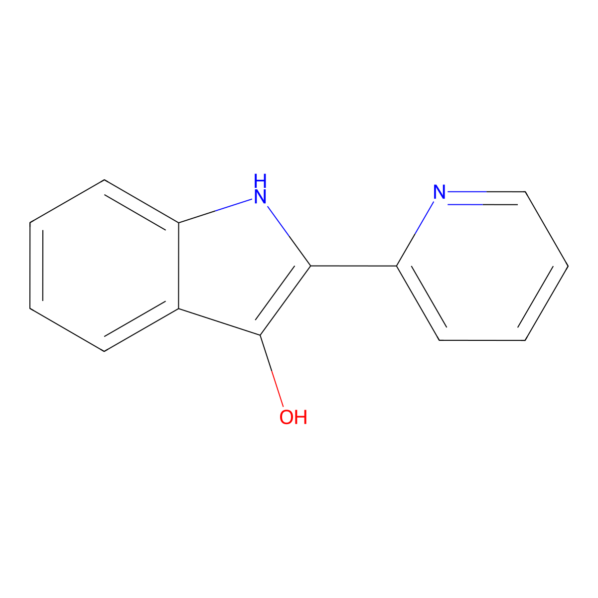 2-(pyridin-2-yl)-1H-indol-3-ol molecular structure, CAS 781-62-4