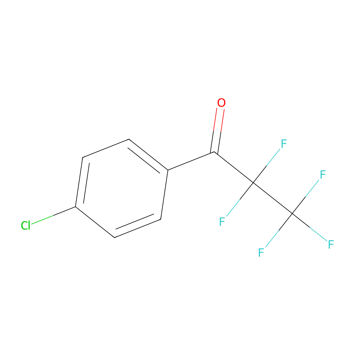 1-(4-Chlorophenyl)-2,2,3,3,3-pentafluoropropan-1-one molecular structure, CAS 781-97-5