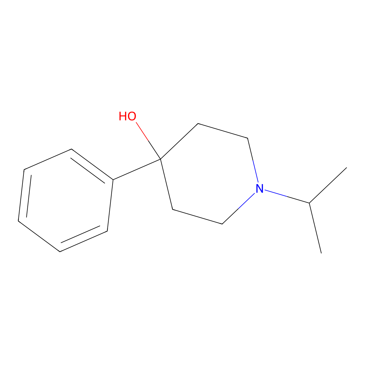 4-Phenyl-1-(propan-2-YL)piperidin-4-OL molecular structure, CAS 78104-10-6