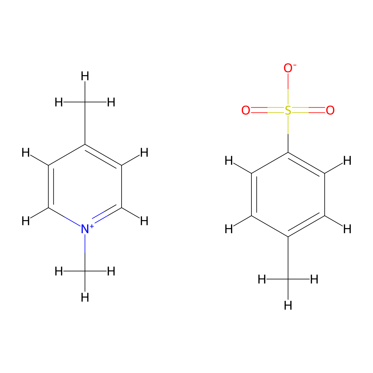 1,4-Dimethylpyridinium p-toluenesulfonate molecular structure, CAS 78105-28-9