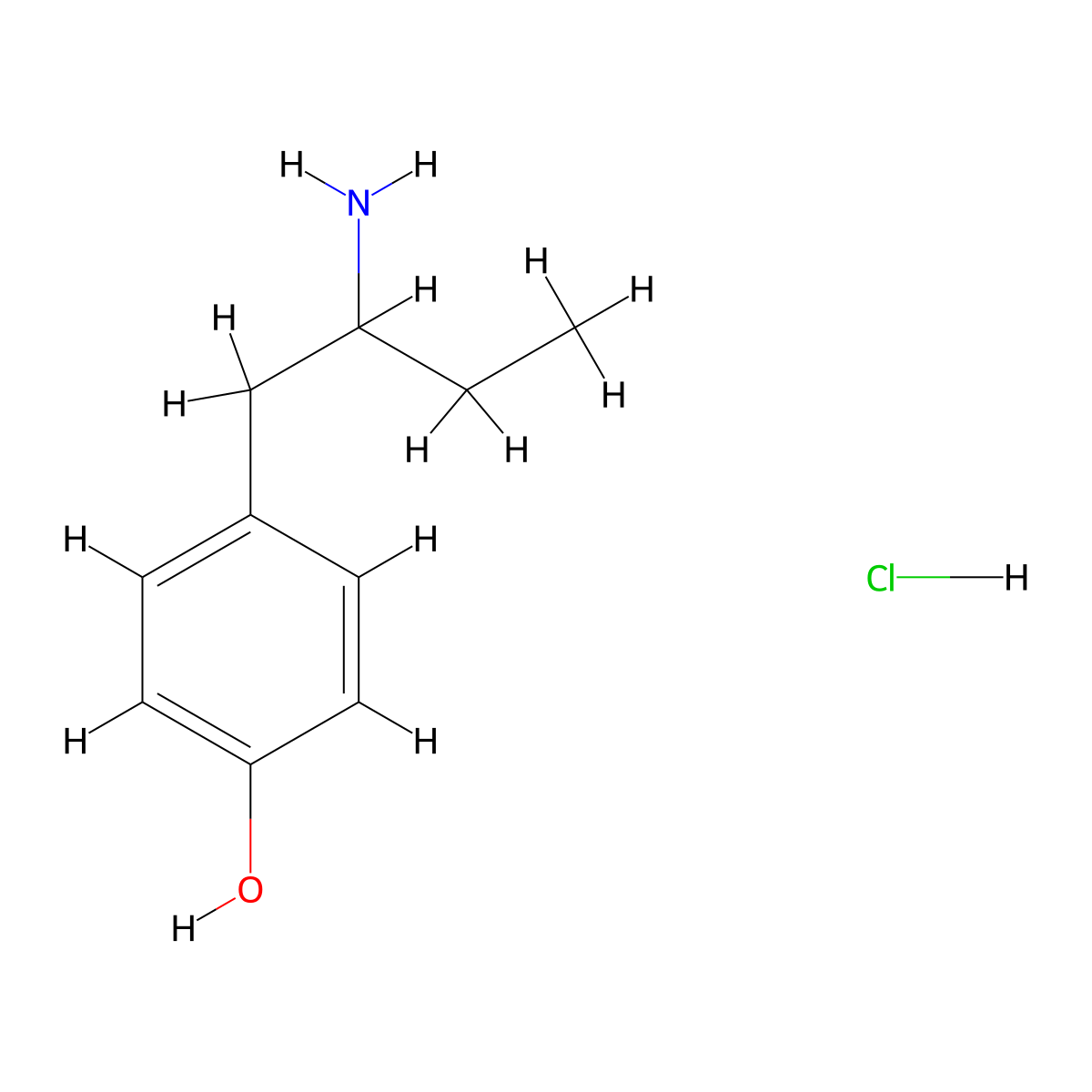 4-(2-Aminobutyl)phenol hydrochloride molecular structure, CAS 78108-17-5