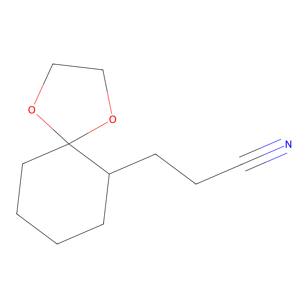6-(2-Cyanoethyl)-1,4-dioxaspiro(4.5)decane molecular structure, CAS 78108-84-6
