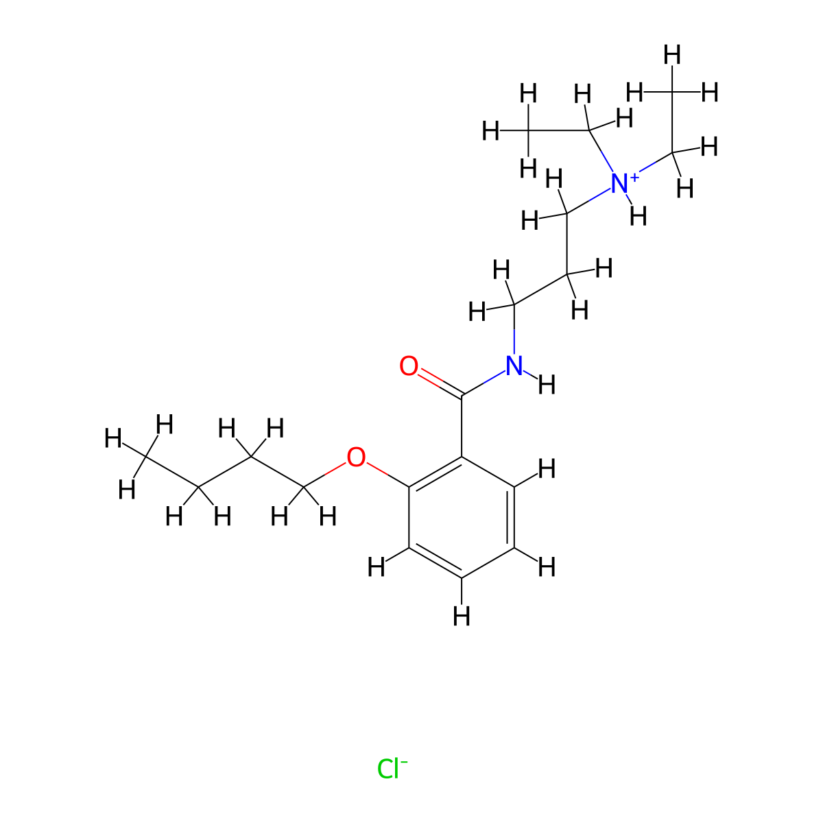 Benzamide, o-butoxy-N-(3-(diethylamino)propyl)-, hydrochloride molecular structure, CAS 78109-81-6