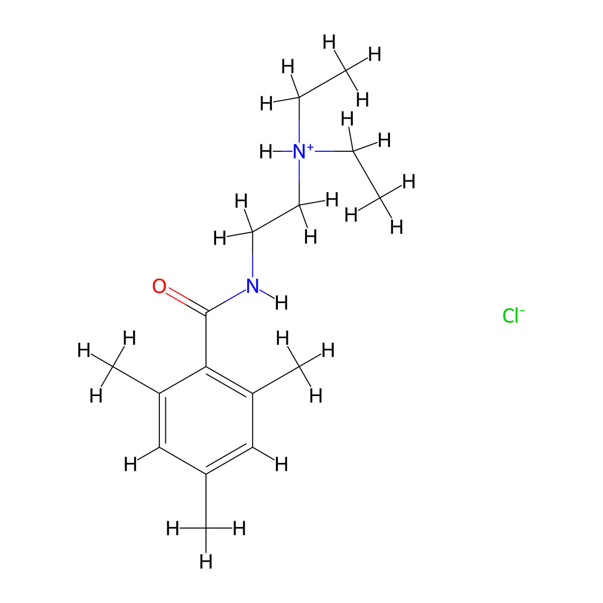 Benzamide, N-(2-(diethylamino)ethyl)-2,4,6-trimethyl-, hydrochloride molecular structure, CAS 78109-87-2