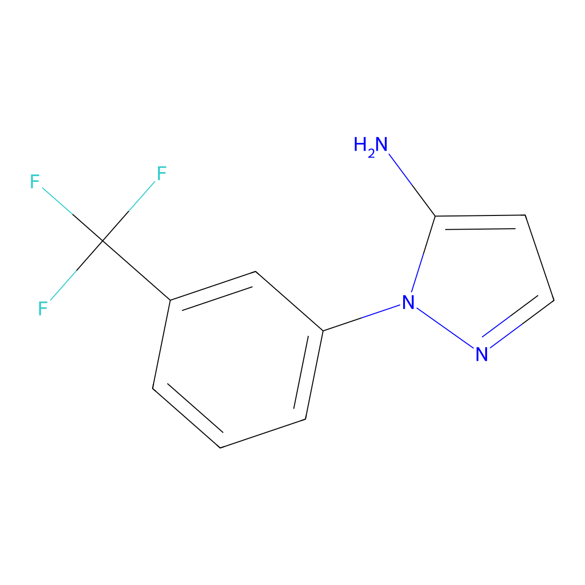 2-(3-Trifluoromethylphenyl)-2H-pyrazol-3-ylamine molecular structure, CAS 78119-07-0