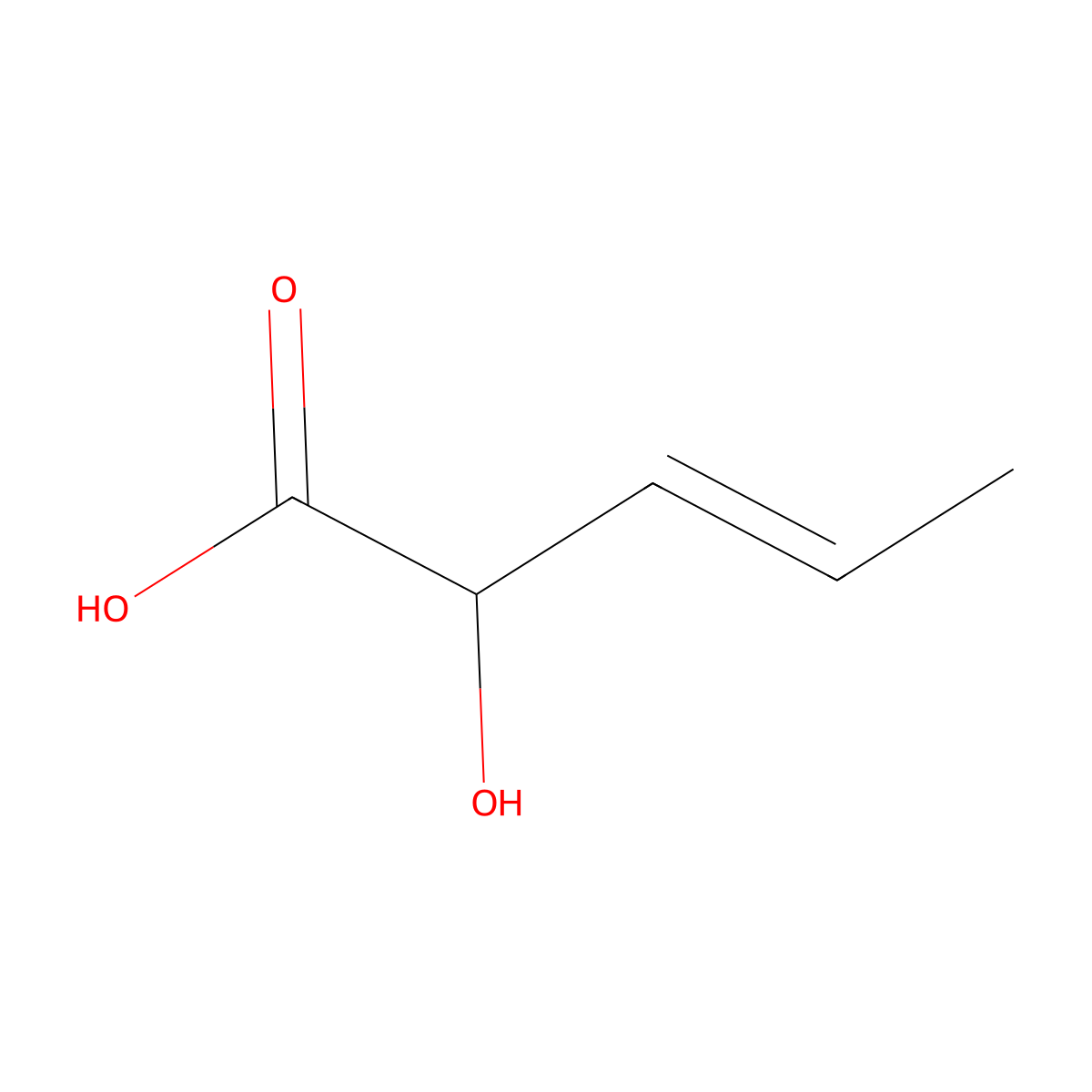 2-Hydroxypent-3-enoic acid molecular structure, CAS 78119-42-3