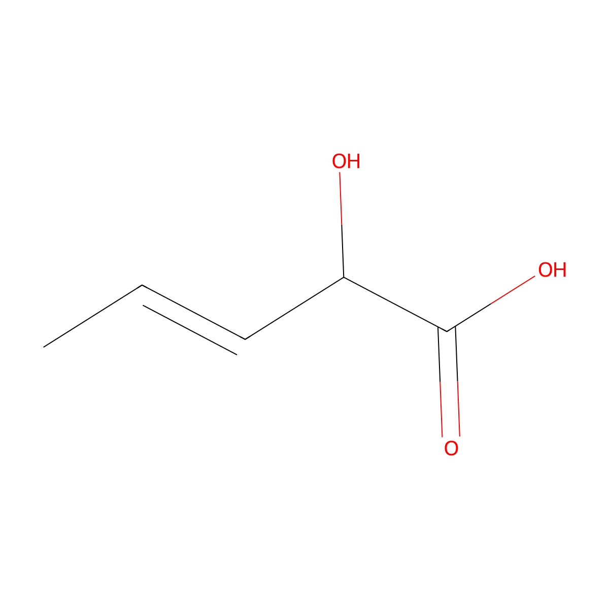 2-Hydroxypent-3-enoic acid molecular structure, CAS 78119-42-3