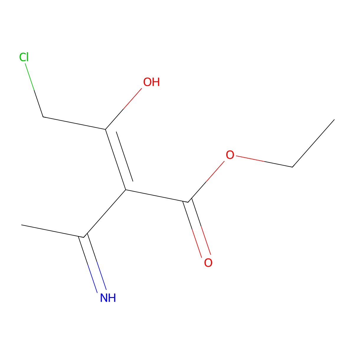 (E)-ethyl 3-amino-2-(2-chloroacetyl)but-2-enoate molecular structure, CAS 78120-39-5