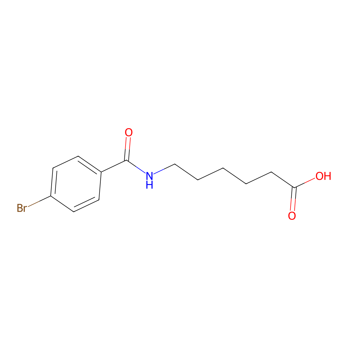 6-[(4-Bromobenzoyl)amino]hexanoic acid molecular structure, CAS 78121-39-8