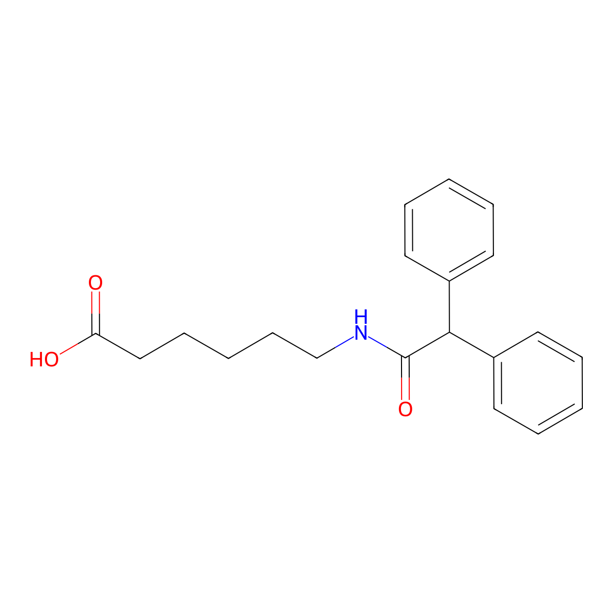 6-(2,2-Diphenylacetamido)hexanoic acid molecular structure, CAS 78121-46-7