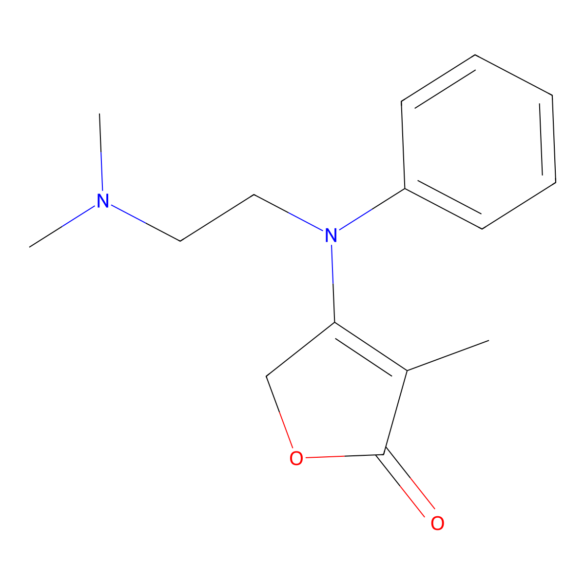 2(5H)Furanone, 4-(N-(2-dimethylaminoethyl)-N-phenylamino)-3-methyl- molecular structure, CAS 78128-83-3